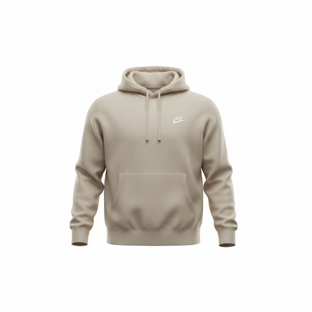 NIKE Sportswear Club Fleece Hoodie Mens Small Cream Oatmeal BV2654-206